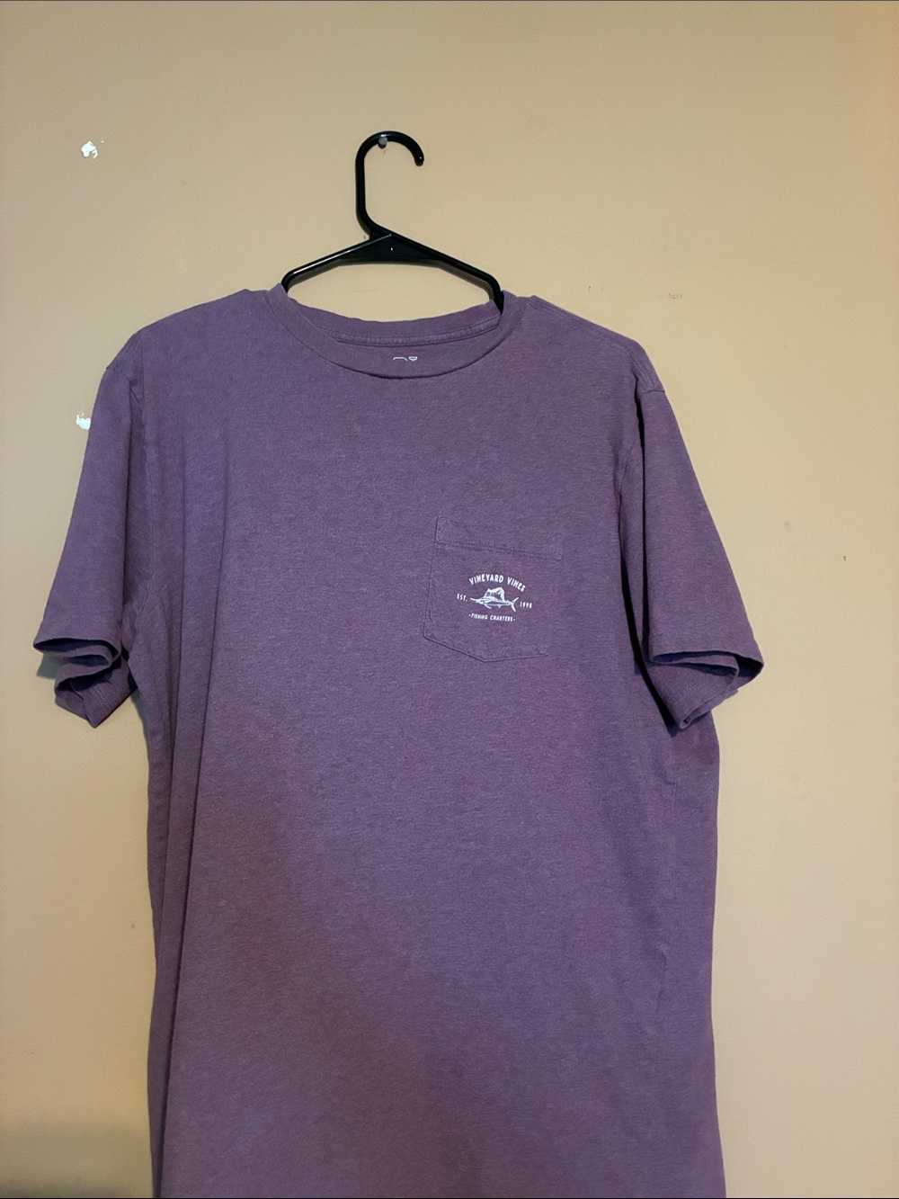 Vineyard Vines Heather Purple Short Sleeve Pocket Tee